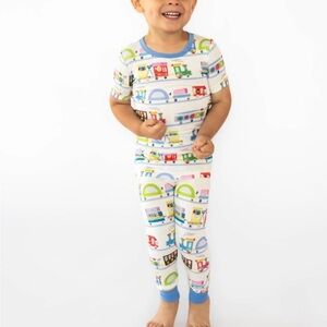 Little Sleepies Colorful Train Pajama Set Boys 5/6